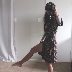 Diesel black wrap dress with hoodie